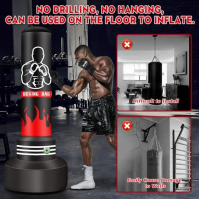 Boxovací pytle Punching Bag Stand Adult 180 cm-Upgraded self-inflatable heavy duty s boxerskými rukavicemi a vestavěnou vzduchov